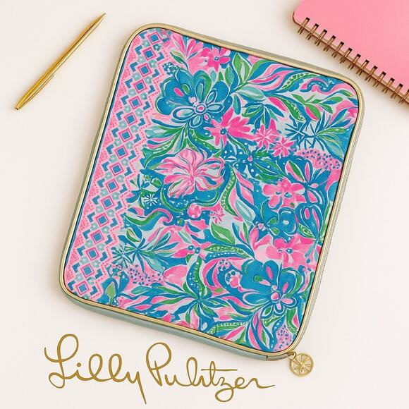 Lilly Pulitzer Handbags - Lilly Pulitzer Pink and Blue Floral Tablet Laptop Sleeve